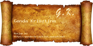 Genda Krisztina névjegykártya