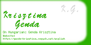 krisztina genda business card